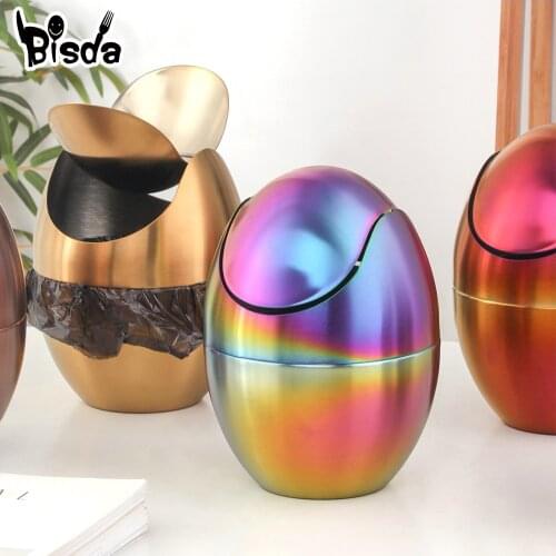 Mini Trash Can Creative Waste Bin Desktop Home Garbage Basket Table Trash Can Swing with Lid In Office Household Accessories
