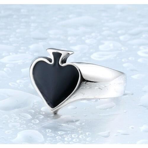 Beier new store 316L Stainless Steel high quality Black Cool Spade Lucky Ring men ring Fashion Jewelry LLBR8-209R