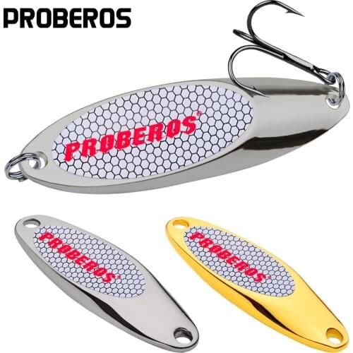 PRO BEROS Metal Spoon Lures 10PCS/lot Vibration Fishing Lures 3g-60g Shore Casting Jig Baits VIB Jigging Fishing Tackle