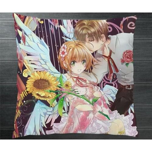 Cardcaptor Sakura Clear Card Kinomoto Syaoran Li Two Side 40x40cm Pillowcase Pillow Case Cover Cosplay Gift BED/SOFA/CAR Decor 1
