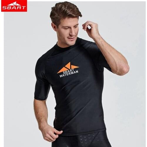 SBART Men Short sleeved Super Elastic swimming diving surfing UV protection beach coat Rash Guards pair sunscreen clothes