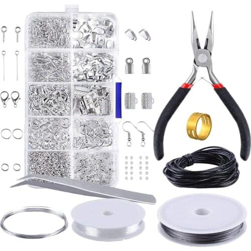 Jewelry Making Starter Kit Earrings Necklace Findings DIY Beads Plier Tools Set