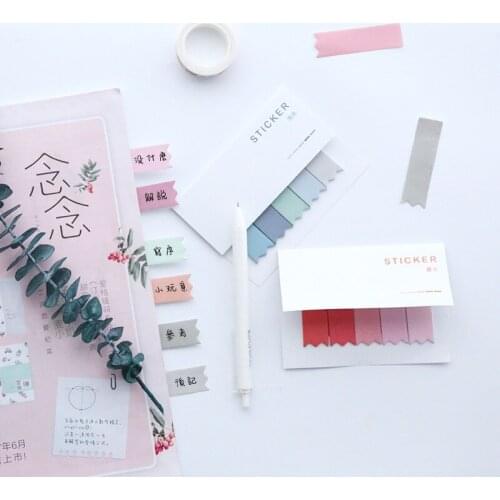 40 Packs Kawaii Memo Sheets Simple Multi-colored Self-Adhesive Memo Pad Sticky Notes Adhesive Office Stationery Kawaii Stickers