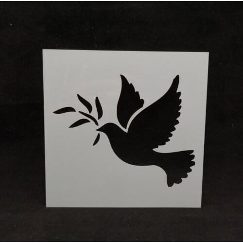 15*15 Pigeon Layering Stencils for Diy scrapbook/photo album Decorative Embossing coloring,painting stencil,home decor