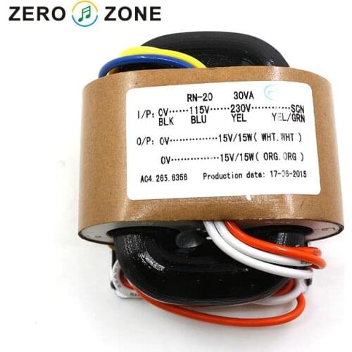 ZEROZONE 30VA Dual15V R-type Transformer 30W 15V*2 Transformer For Audio