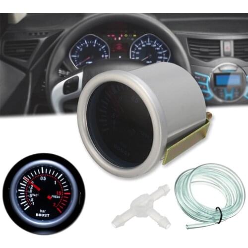 Universal 1-2 Bar Turbo Boost Gauge Auto Car Vehicle Vacuum Press Sensor Meter 2019