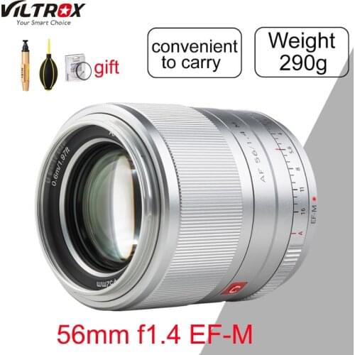 Viltrox 56mm F1.4 EF-M APS-C AF Lens for Canon EOS M M5 M10 M100 M200 M50 M6 Camera EOS M STM Camera Lens Large Aperture Prime