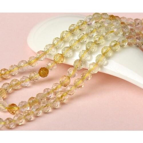 Pick size 3mm-2mm Rope transparent Bead with Gold hair Crystal Loose beads making design diy bracelets necklace