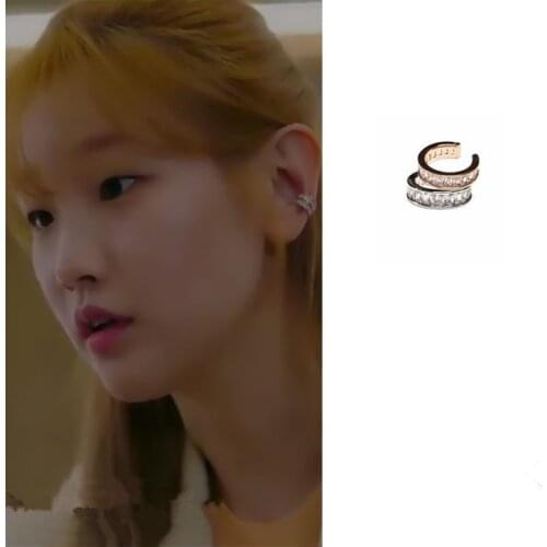 Park Su Dam same Record of Youth 2021 fashion new advanced C-shaped ear clip exquisite temperament high quality ear clip