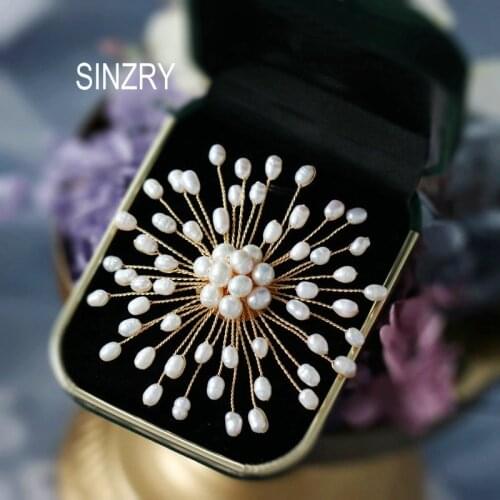 SINZRY hotsale handmade natural pearl snowflake flower elegant brooches pin fashion jewelry accessory for female