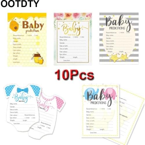 10 Pack Advice and Prediction Cards for Baby Shower Game Parent Message Advice Book Fun Gender Neutral Shower Party