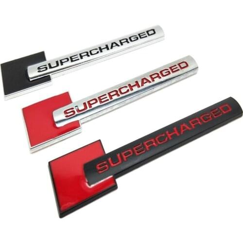 3colors 2pcs New Car Styling alloy 3D Chrome Metal SUPERCHARGED Emblems Badge Decal Sticker