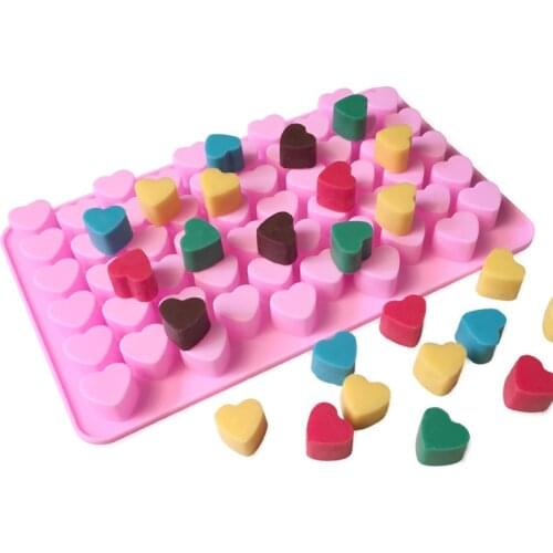 55 Holes Non-stick Food Grade Silicone Cake Mold Heart Chocolate Molds Fondant Jelly Cookie Muffin Ice Mould Flexible Moulds