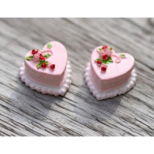 6pcs/lot Moss Micro Landscape Succulents Ornaments Pink Cake Doll DIY Material Resin Crafts KS 052