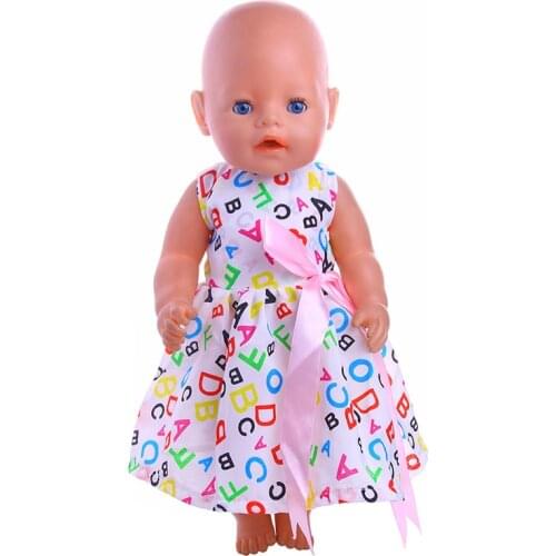 Doll Accessories 43cm Reborn Baby Doll Clothes,18-inch American Doll Pajamas Blindfold,Christmas Gifts,Cute Print Childrens Toy