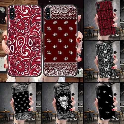 Royal Blue Bandana Phone Case For iphone 5 5S SE 2 6 6S 7 8 11 12 Mini Plus X XS XR Pro Max black pretty waterproof art coque