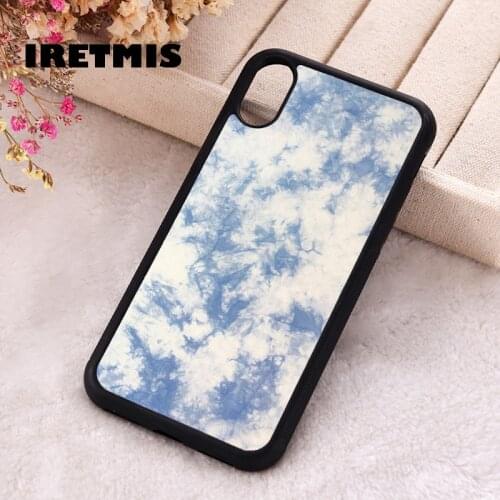 Iretmis 5 5S SE 2020 Phone Cover Case for iPhone 6 6S 7 8 Plus X Xs XR 11 12 Mini Pro Max Silicone TPU Blue white flame bleach