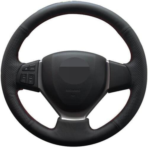 Car Steering Wheel Cover Hand-stitched Black Artificial Leather For Suzuki CELERIO S-CROSS SX4 2013 2014 Suzuki Vitara 2015