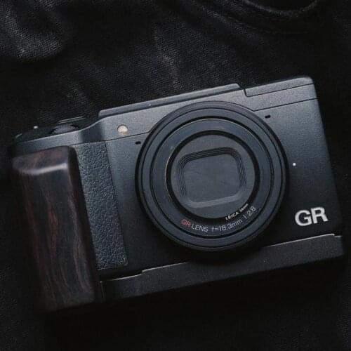 For with Alum Base Plate Bracket For Ricoh GR2 GRII African Black wood Wooden Wood Hand Grip Plate Bracket