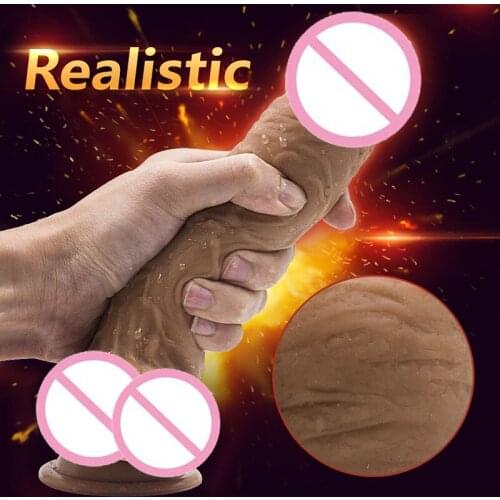 YUELV 22.5*5cm Soft Huge Dildo With Strong Suction Cup Lifelike Realistic Penis Big Dildo For Women Masturbate Sex Dick Toys