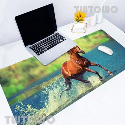 Running Horse Gaming Large Size Mouse Pad Natural Rubber Cartoon Anti-slip Art Lovely Office Decoration Carpet Keyboard Pad