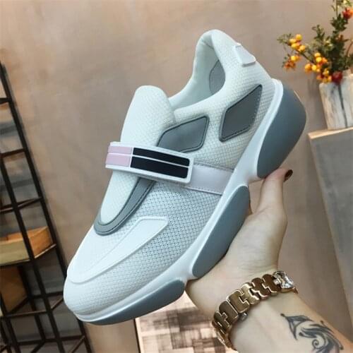 Women Sneakers Casual Shoes Comfortable Mesh Breathable Platform Trainers Ladies Outdoor Loafers Hip Hop White Chaussures Femme