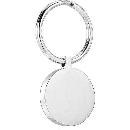 Circle Round Fashion Stainless Steel Cremation Keepsake Keyring for Urn Ashes Memorial Souvenir Ketring Jewelry IJK2101