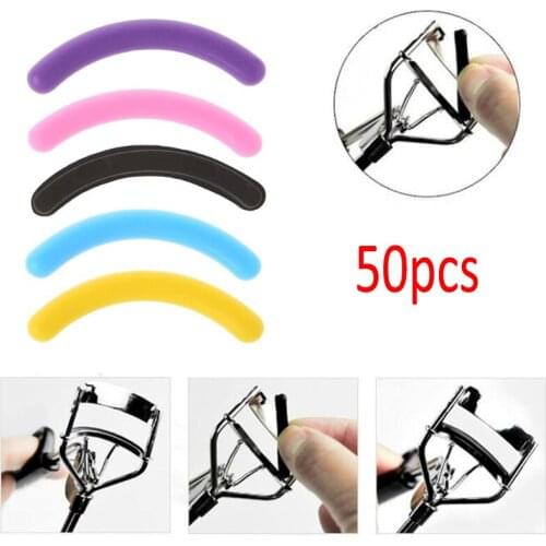50PCS Eyelash Curler Refill Rubber Pads Plastic Beauty Tool Eye Makeup Replacement High Elastic Replacement Rubber Pads