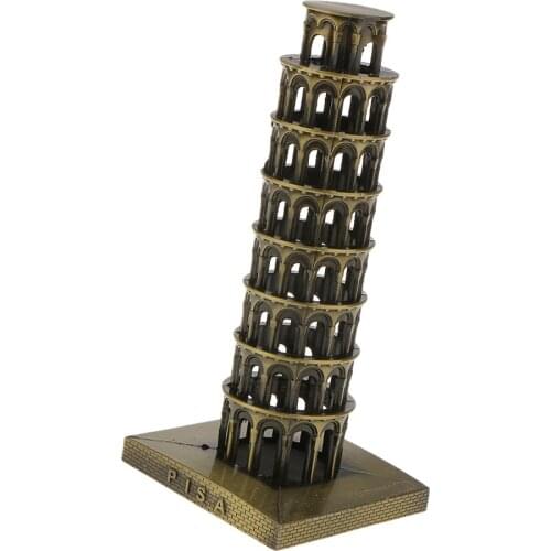 Leaning Tower of Pisa Model Home Decor Metal Craft Furnishing Article 15.5CM