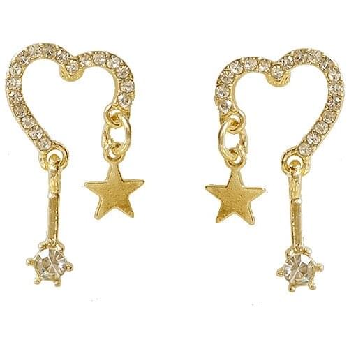 New Earrings Fashion Jewelry Small Set Crystal Heart Shape Simple Versatile Crystal Earrings Wholesale Kolczyki