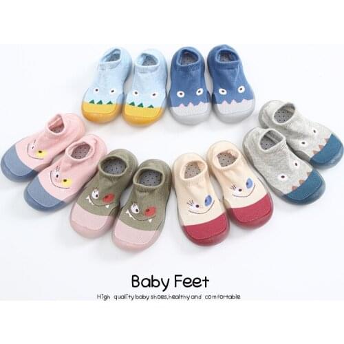 Autumn Infant Baby Socks With Rubber Soles Cartoon Newborn Baby Shoes Girls Anti Slip Soft Sole Sock