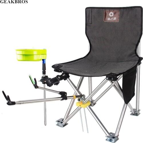 Portable Fishing Chair Folding Stool Multi-functional Outdoor Camping Chair High Load Beach Hiking Picnic Seat Tools Chair