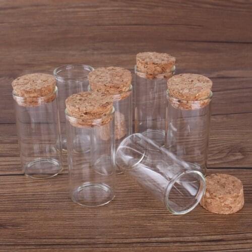 5pcs 25ml 30*60mm Test Tubes Glass bottle with Cork Lids Potion bottles Glass Jars Glass vessels message bottle Glass tubes