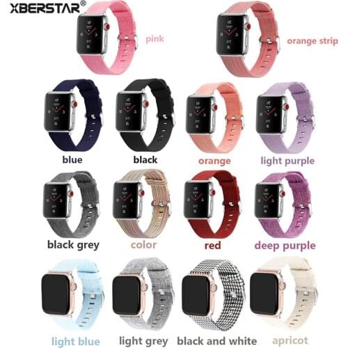 38mm/42mm Wristband Strap for Apple Watch 4 3 2 1 Smart Watch Replacement Canvas Watch Band Strap Bracelet for iwatch 1/2/3/4