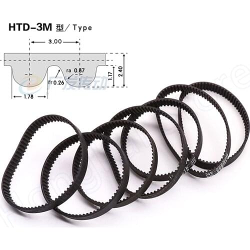 Pitch 3mm Rubber Closed Loop Timing Belt Perimeter 171 174 177 180 183 186 189 192 195 198 201mm Transmission Drive Belt HTD-3M