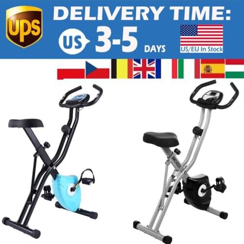 Folding 10 Levels Magnetic Resistance Upright Exercise Bike Fitness Equipment 13.0x9.4x2.8inch