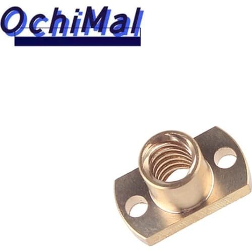 T8 Lead Screw H Nut Flange Brass Nut Pitch 1mm/2mm Lead1/2/4/8/10/12mm/14 Mm Trapezoidal Lead Screw Nut For CNC 3D Printer Parts