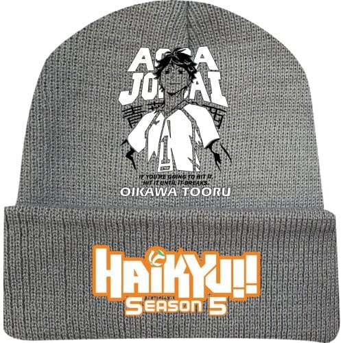 Unisex Haikyuu!! Shoyo Hinata Tobio Knitted Masked Hat Brimless Pullover Cap Headgear Helmet
