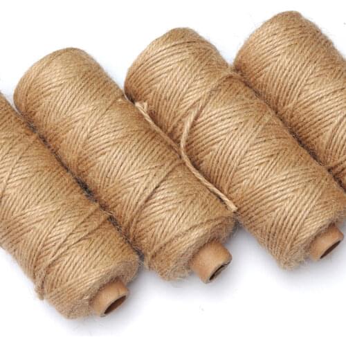 100m/roll 2mm Natural Twine Cord Hemp Jute Rope String Gift Packing Hang Tag String For Handmade Accessory DIY jute cord