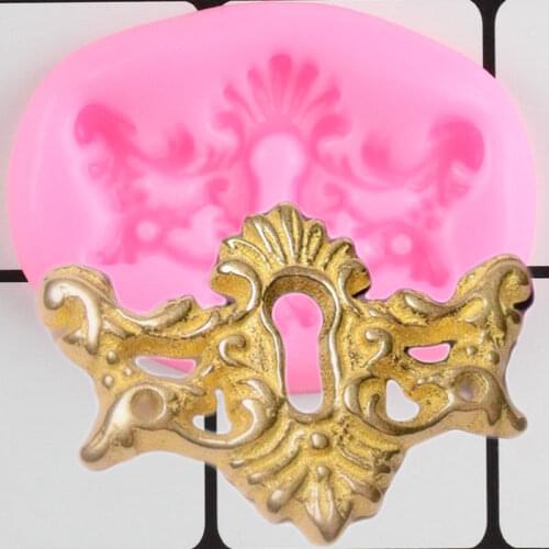 Vintage Locks Keys Mould Border Silicone Molds Cupcake Fondant Mold Cake Decorating Tools Candy Clay Chocolate Gumpaste Mould