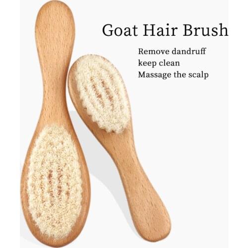 High Quality Baby Care Pure Natural Soft Wool Kids Massage Wooden Baby Hair Brushes