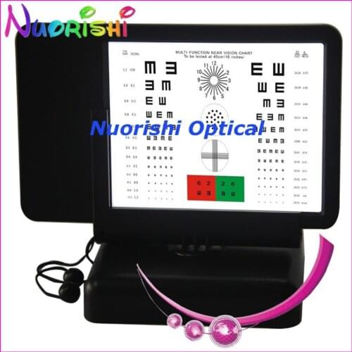 W3001 Led Tumbling E Chart Near Vision Chart With Green and Red Double-side reading Back With Amsler Grid Visual Acuity Chart
