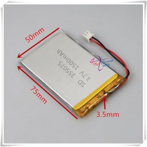 XHR-2P 2.54 324875 1500mAh 3.7V lithium polymer battery 355075 Rechargeable batteries