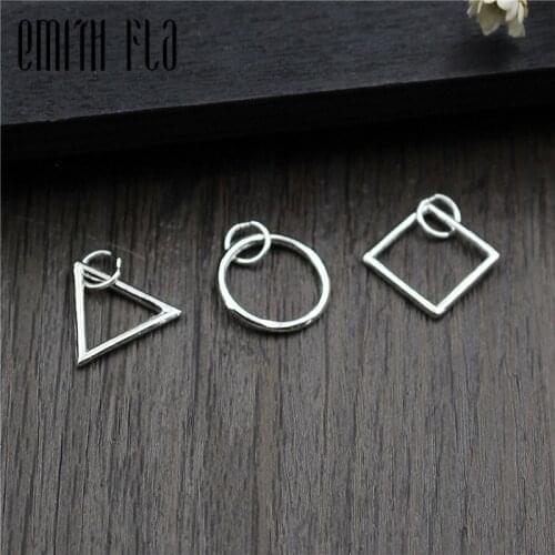 Emith Fla 100% 925 Sterling Silver Geometric Pendants Fit for Bracelets And Necklace Necklace Jewelry Making Accessories Gifts