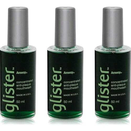 Amway Glister Mouthwash 50 ml Concentrate Can be used up to 100 times Prevents plaque formation Mint Natural Refreshment