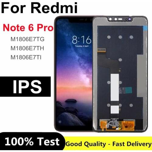 6.26" For Xiaomi Redmi Note 6 Pro LCD Display Touch Screen Digitizer Assembly For Redmi Note 6 Pro Global LCD