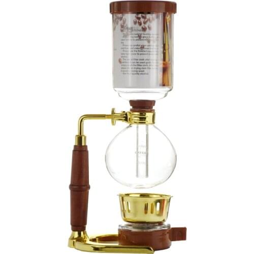 GATER Gold Coated Syphon Pots 360ML Tea Percolator with Filter Burner Spoon Vacuum Coffee Syphons