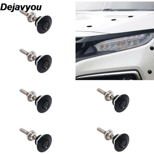 1pc Push Button Quick Release Car Hood Bonnet Latch Pin Lock Bumper Clip Black Car Cover Lock Modified Hood Auto Supplies