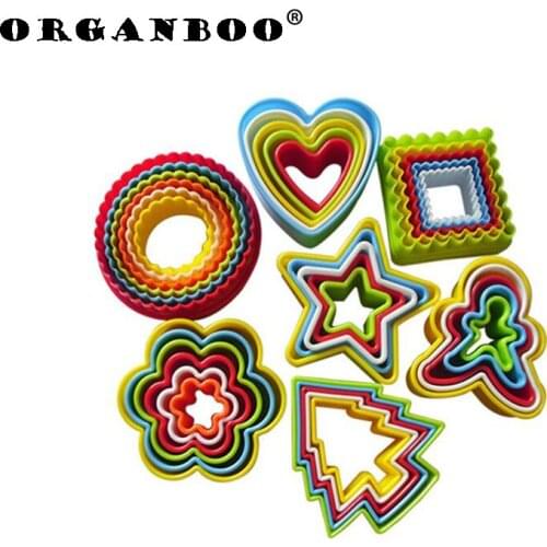 ORGANBOO 1PC plastic biscuits mold cake vegetables cut blossom mold baking tools for cakes pastry tools random color