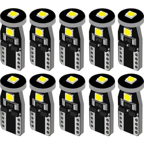 10PCS T10 Wedge LED Bulb 3SMD 3030 LED Car Clearance Light WY5W Auto Turn Side Lamp W5W 2825 192 168 Interior Reading Dome Bulbs